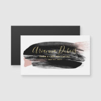 Black Blush Gold Watercolor Business-Magnet-Karte