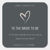 Black Blush Liebe Herzbrille zum Geschenk Kerze Quadratischer Aufkleber (Vorderseite)