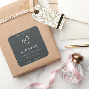 Black Blush Liebe Herzstück Mum ein Geschenk Candl Quadratischer Aufkleber