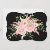 Black Blush Pink Florals meine Bridesmaid Einladung (Rückseite)