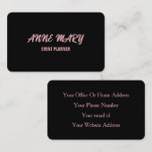 Black Blush Pink Girly Niedliche Custom Classy Sti Visitenkarte (Vorne/Hinten)