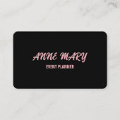 Black Blush Pink Girly Niedliche Custom Classy Sti Visitenkarte (Vorderseite)