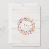 Black Blush Pink Rose Blütenfarbe Gold Einladung (Rückseite)