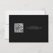 Black Blush Wedding Danke Karte mit QR Code (Rückseite)