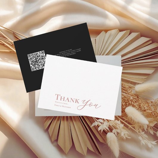 Black Blush Wedding Dankeschön Karte für immer beg