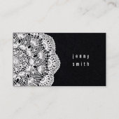 Black Board & Lace Doily Fashion Business Cards Visitenkarte (Vorderseite)