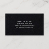 Black Board & Lace Doily Fashion Business Cards Visitenkarte (Rückseite)
