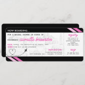 Black Boarding Pass Bridal Dusche Einladung (Vorne/Hinten)