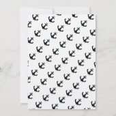 Black Boat Anchor Birthday Einladung (Rückseite)