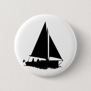 Black Boat Silhouette Button