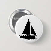 Black Boat Silhouette Button (Vorne & Hinten)