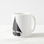 Black Boat Silhouette Kaffeetasse (VorderseiteRechts)