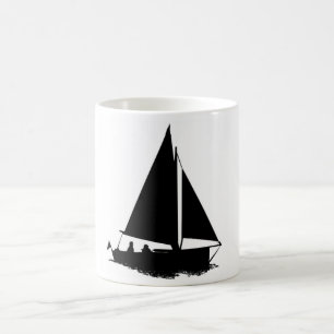 Black Boat Silhouette Kaffeetasse