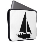 Black Boat Silhouette Notebook-Sieb Laptopschutzhülle (Vorne Rechts)