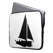 Black Boat Silhouette Notebook-Sieb Laptopschutzhülle (Vorderseite Links)