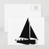 Black Boat Silhouette Postkarte (Vorne/Hinten)