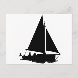 Black Boat Silhouette Postkarte