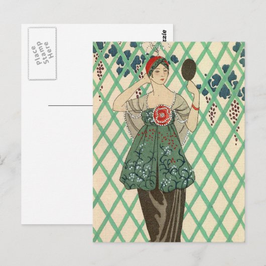 Black Bodice von George Barbier Postkarte (Vorne/Hinten)