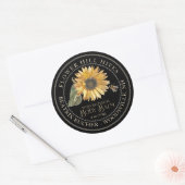 Black Body Balm Label Sonnenblume Metallischer Gol Runder Aufkleber (Umschlag)