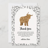 Black Boho Arch Holy Cow Western Babydusche Dankeskarte (Vorderseite)