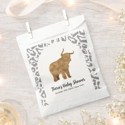 Black Boho Arch Holy Cow Western Babydusche Geschenktütchen (Ausgeschnitten)