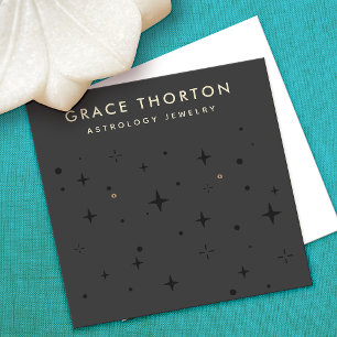 Black Boho Astrologie Stars Earring Display Quadratische Visitenkarte