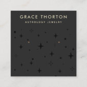Black Boho Astrologie Stars Earring Display Quadratische Visitenkarte (Vorderseite)