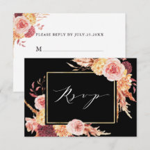 Black Boho Burgundy Terracotta Hochzeit der Blumen