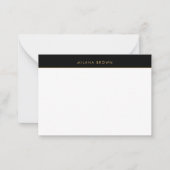 Black Boho Chic Wildblume Pattern Mitteilungskarte (Vorderseite)