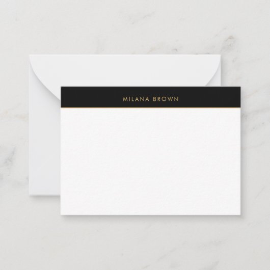 Black Boho Chic Wildblume Pattern Mitteilungskarte (Vorderseite)