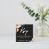 Black Boho Driving Palm Pampas Grass QR Code UAwg Begleitkarte (Stehend Vorderseite)