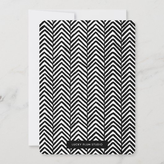 Black Boho Feather Birthday Einladung (Rückseite)