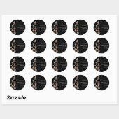 Black Boho Floral Classic Round Aufkleber (Blatt)