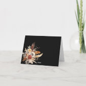 Black Boho Floral Dankeskarte (Rückseite)