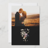 Black Boho Foto Hochzeitseinladung Einladung (Rückseite)