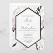 Black Boho Hochzeit en español Einladung (Vorne/Hinten)