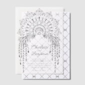 Black Boho Mandala Moderne Hochzeit Pergament Einladungen (Versetzt (Einladung))