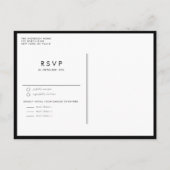 Black Boho Minimalistisch Foliage Wedding Einladungspostkarte (Rückseite)