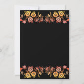 Black Boho Neon Rose Romantische Blumenhochzeit Save The Date (Rückseite)