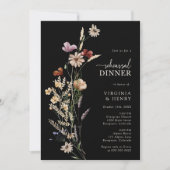 Black Boho Probe Dinner Einladung (Vorderseite)