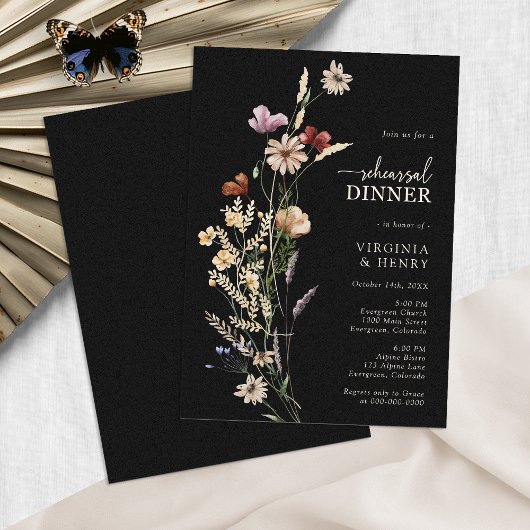 Black Boho Probe Dinner Einladung