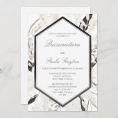 Black Boho quinceañera en español Einladung (Vorne/Hinten)