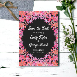 Black Boho Romantic Blume Land Blumenhochzeit Save The Date