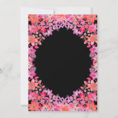 Black Boho Romantic Blume Land Blumenhochzeit Save The Date (Rückseite)