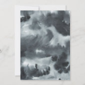 Black Boho Watercolor | Verlobungsparty Einladung (Rückseite)