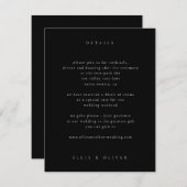 Black Boho Wedding Modern Begleitkarte (Vorne/Hinten)