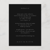 Black Boho Wedding Modern Begleitkarte (Vorderseite)