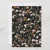 Black Boho Wildblume Brautparty Einladung (Rückseite)
