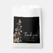 Black Boho Wildblume Fevor Bag Geschenktütchen (Vorderseite)