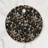 Black Boho Wildblume Geschenkanhänger (Rückseite)